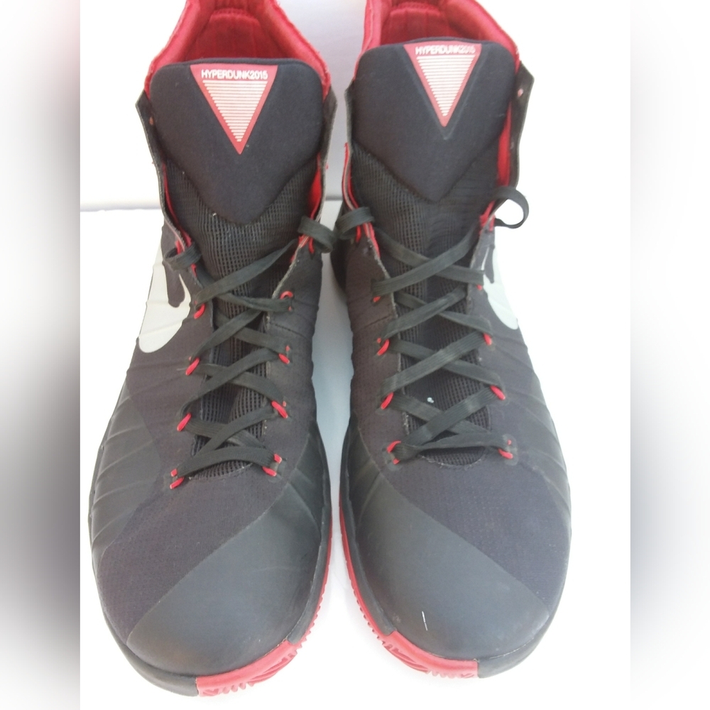 Nike Men's Hyperdunk2015 Black and Red High-Top Sneakers - Picture 5 of 7